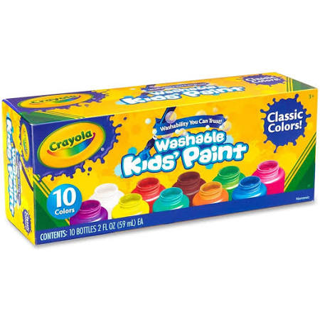 CRAYOLA WASHABLE PAINT SET CLASSIC 10PC